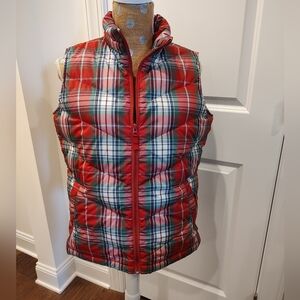 Lands End tartan plaid down/feather filled vest. Size M-Petite. Like new.